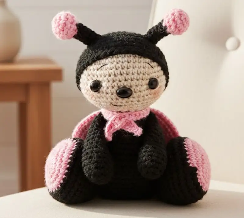Complimentary Intermediate crochet pattern: Rizzo the Ladybug Amigurumi Pattern - Simple to follow guide