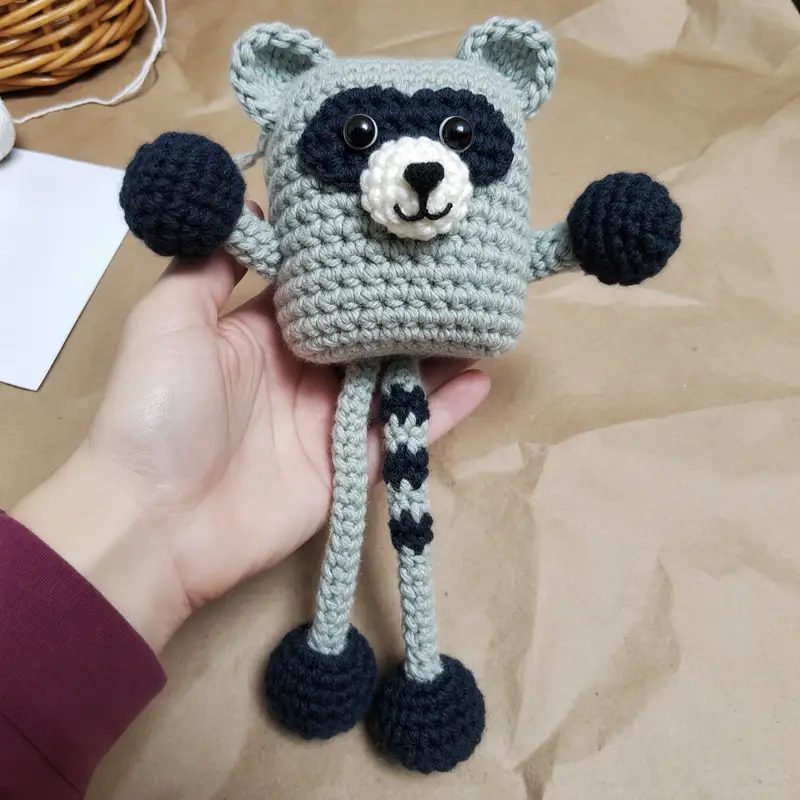 Complimentary Intermediate crochet pattern: Rac the Stretch Raccoon Amigurumi Pattern - Simple to follow guide