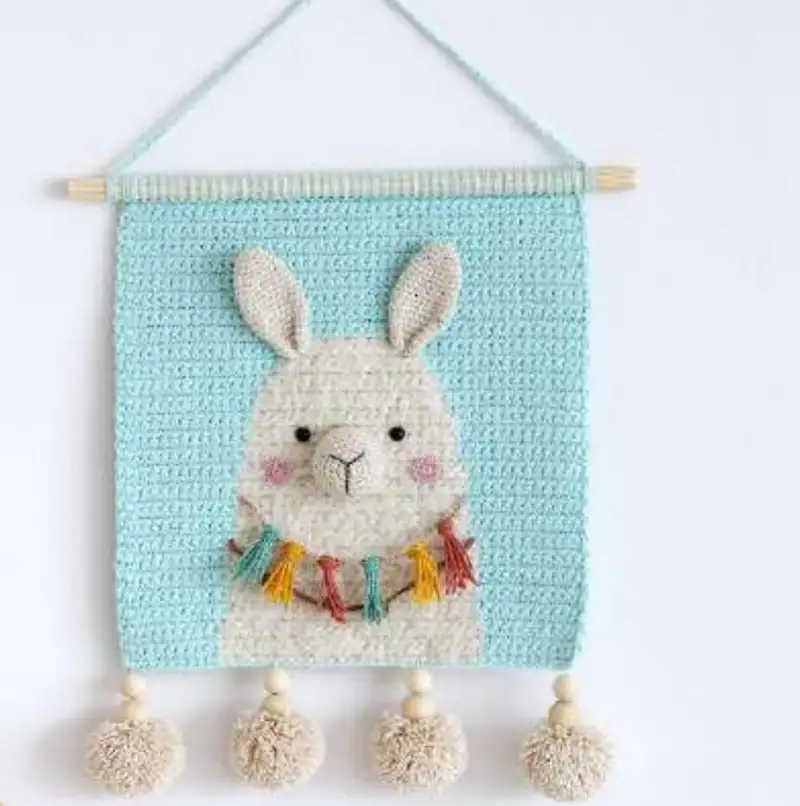 Complimentary Intermediate crochet pattern: Wall Hanging Lama Decor Crochet Pattern - Simple to follow guide