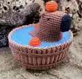 Capybara in Bath Amigurumi Pattern step 1 - construction progress