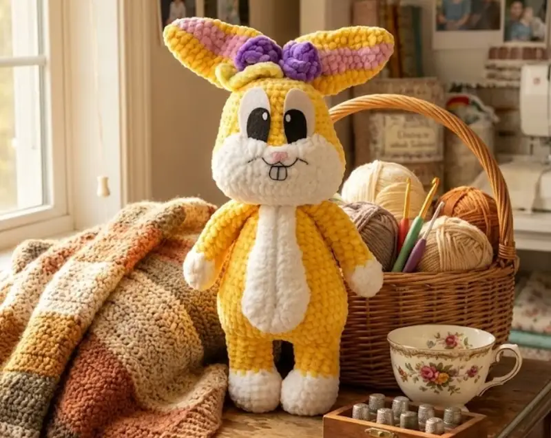 Complimentary Intermediate crochet pattern: Bugs Bunny Amigurumi Pattern - Simple to follow guide