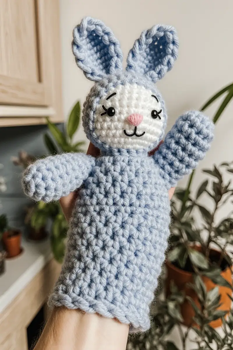 Complimentary Intermediate crochet pattern: Bunny Hand Puppet Amigurumi Pattern - Simple to follow guide