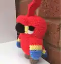 Parrot Minecraft Character Amigurumi Pattern step 2 - assembly progress