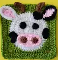 Cow Granny Square Crochet Pattern step 4 - final assembly and finishing