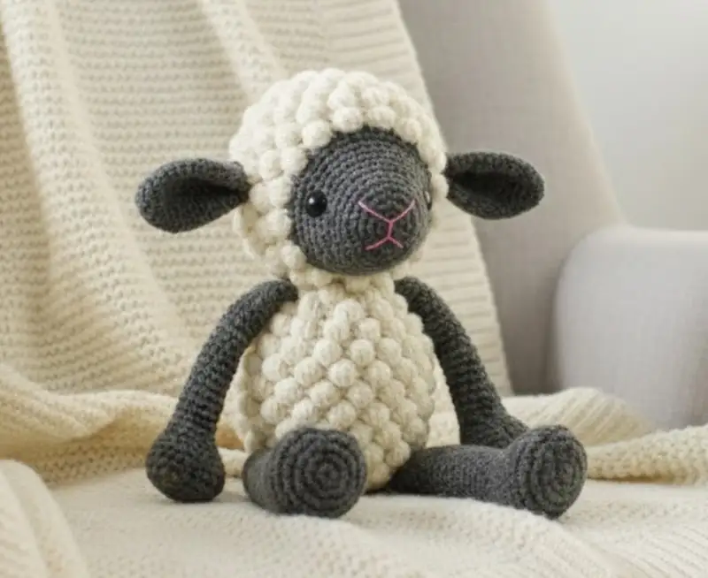 Complimentary Intermediate crochet pattern: Bobble Sheep Amigurumi Pattern - Simple to follow guide
