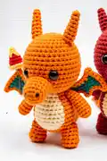 Charmander Evolution Line Amigurumi Pattern step 1 - construction progress