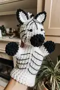 Zebra Hand Puppet Amigurumi Pattern step 1 - construction progress