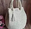 Dew Drop Tote Handbag Crochet Pattern step 1 - construction progress