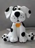 Dotty Dog Amigurumi Pattern step 1 - construction progress