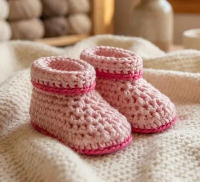 Complimentary Intermediate crochet pattern: Baby Shoes Ivelle Crochet Pattern - Simple to follow guide