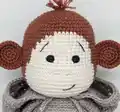 Little Monkey Joe Amigurumi Pattern step 2 - assembly progress