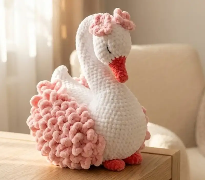 Complimentary Intermediate crochet pattern: Elegant Swan Amigurumi Pattern - Simple to follow guide