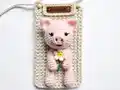Pig Phone Pouch Crochet Pattern step 1 - construction progress
