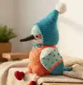 Kingfisher Winter Bird Amigurumi Pattern step 1 - construction progress