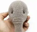 Bubba the Elephant Amigurumi Pattern step 2 - assembly progress