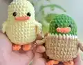 Farm Friends Collection - Duck, Mallard & Rooster Amigurumi Pattern step 2 - assembly progress