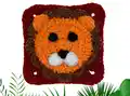 Lion Granny Square Crochet Pattern step 1 - construction progress