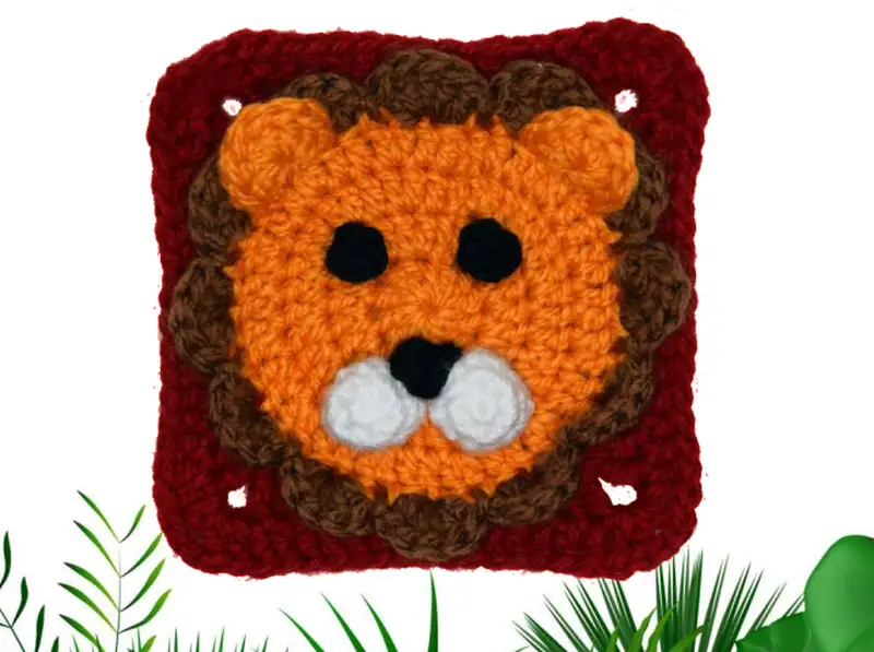 Complimentary Intermediate crochet pattern: Lion Granny Square Crochet Pattern - Simple to follow guide