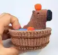 Capybara in Bath Amigurumi Pattern step 4 - final assembly and finishing