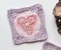 Elwen Heart Granny Square Crochet Pattern step 1 - construction progress