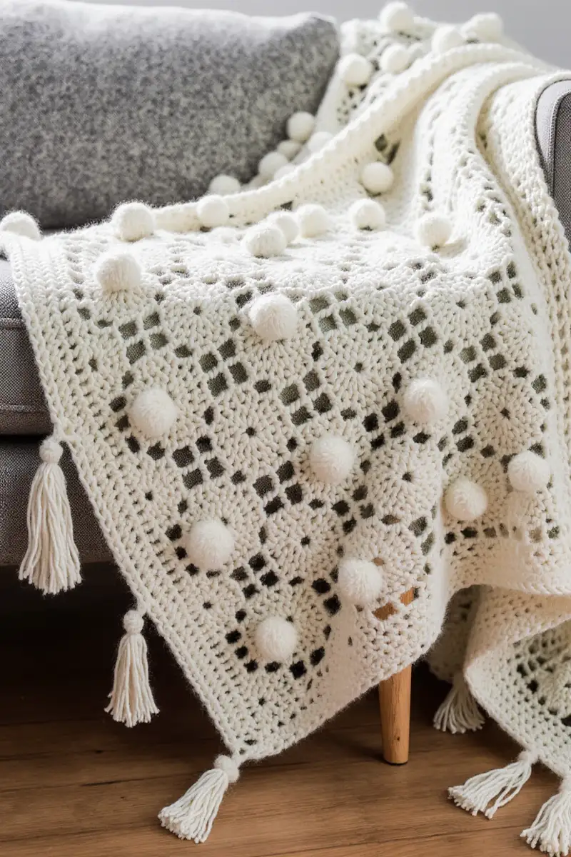 Complimentary Intermediate crochet pattern: Garden Path Throw Knitting Pattern - Simple to follow guide