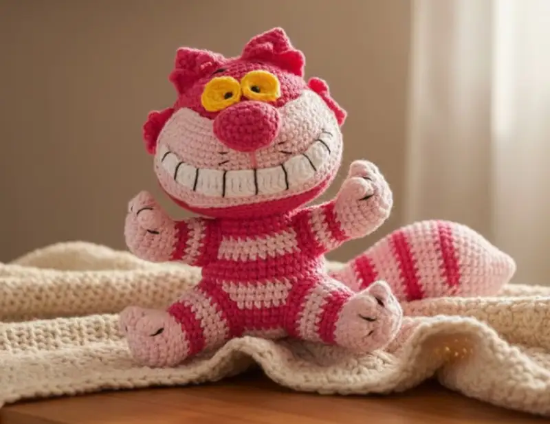 Complimentary Intermediate crochet pattern: Cheshire Cat Amigurumi Pattern - Simple to follow guide