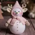 Cute Snowman Amigurumi Pattern step 1 - construction progress