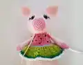 Millie the Melon Pig Amigurumi Pattern step 4 - final assembly and finishing