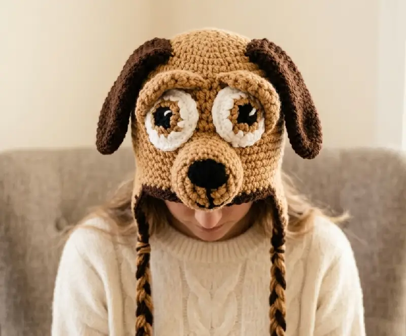 Complimentary Intermediate crochet pattern: Crochet Hatimals Puppy Hat Pattern - Simple to follow guide