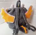 Baby Dragon Backpack Crochet Pattern step 2 - assembly progress