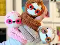 Sam and Pierre Sloths Amigurumi Pattern step 3 - details and accessories