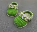 Tribal Baby Clogs Crochet Pattern step 1 - construction progress