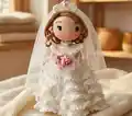 Farrah Bride Doll Amigurumi Pattern step 1 - construction progress