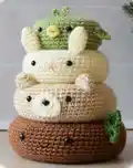 Forest Friends Stacking Amigurumi Pattern step 2 - assembly progress