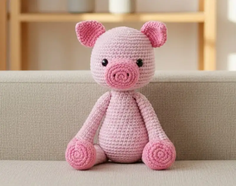 Complimentary Intermediate crochet pattern: Lily the Piglet Amigurumi Pattern - Simple to follow guide