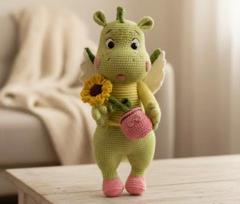 Complimentary Advanced crochet pattern: Dragon Greta Amigurumi Pattern - Simple to follow guide