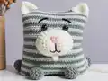 Adorable Pillow Cat Crochet Pattern step 1 - construction progress