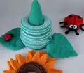 Sunflower Stacking Toy Amigurumi Pattern step 2 - assembly progress
