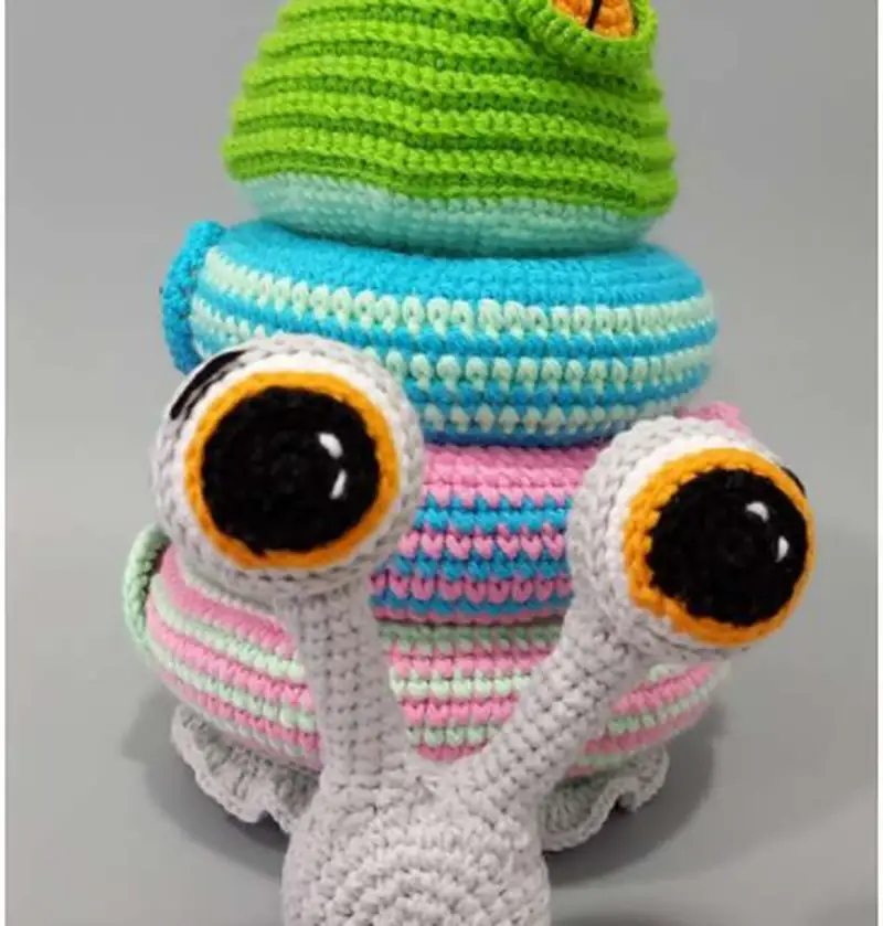 Complimentary Advanced crochet pattern: Snail Stacking Toy Amigurumi Pattern - Simple to follow guide