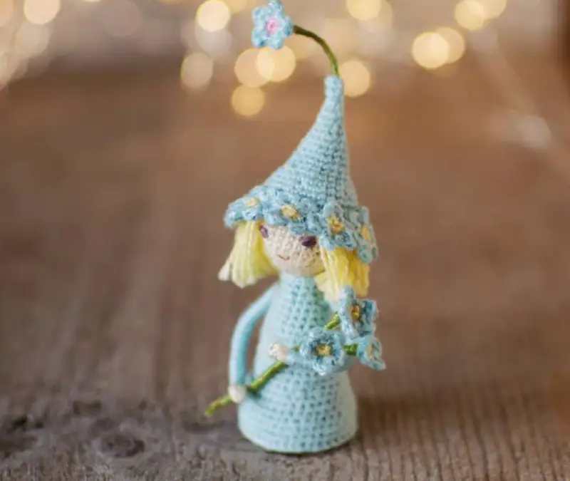 Complimentary Intermediate crochet pattern: Forget-Me-Not Fairy Amigurumi Pattern - Simple to follow guide