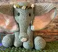 The Elephant Queen Amigurumi Pattern step 1 - construction progress