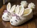Hoppy Baby Bunny Slippers Pattern step 1 - construction progress