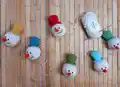 Christmas Snowman Ornaments Amigurumi Pattern step 1 - construction progress