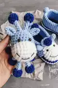 Baby Animal Plush Booties Crochet Pattern step 1 - construction progress