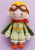 Little Prince Amigurumi Pattern step 3 - details and accessories