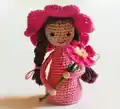 Wild Rose Fairy Amigurumi Pattern step 1 - construction progress