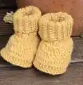 Classic Baby Boots Crochet Pattern step 2 - assembly progress