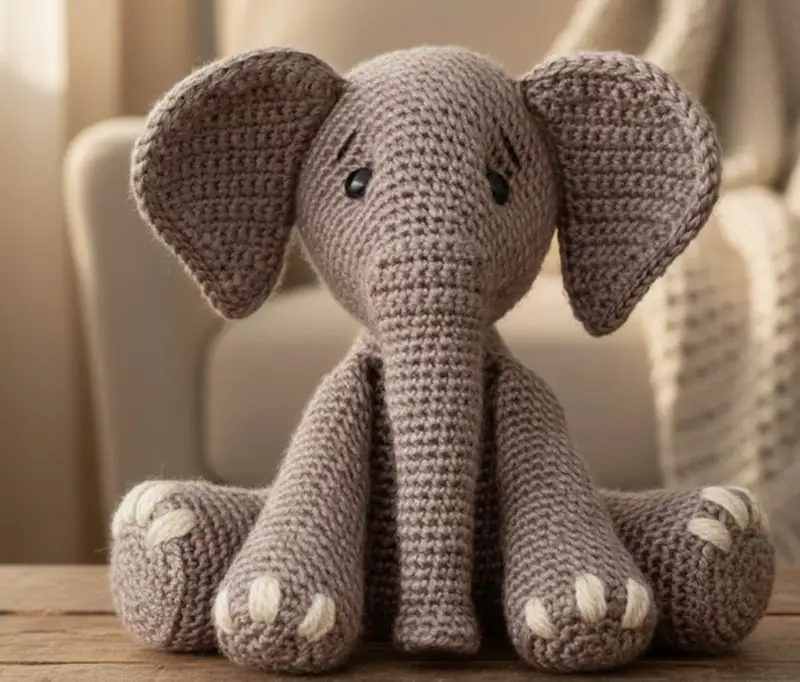 Complimentary Intermediate crochet pattern: Bubba the Elephant Amigurumi Pattern - Simple to follow guide
