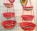 Colorful Kitchen Hanging Wall Baskets Crochet Pattern step 1 - construction progress