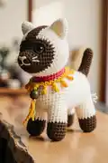 Toby the Siamese Cat Amigurumi Pattern step 1 - construction progress